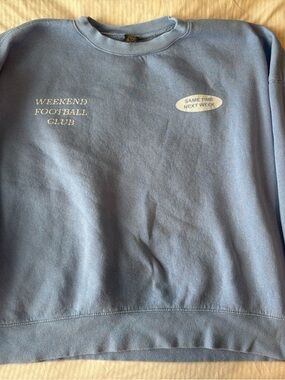 Weekend Football Club Light Blue Oversized Crewneck Sweatshirt Size S